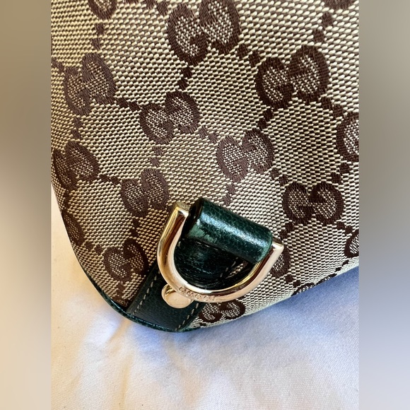 Authentic GUCCI Abbey D-ring Hobo in Green Strap - Picture 2 of 15